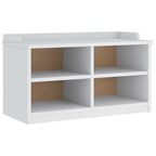 Panca da Corridoio SANDNES Bianca 87x40x50 cm in Legno di Pino