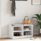 Panca da Corridoio SANDNES Bianca 87x40x50 cm in Legno di Pino