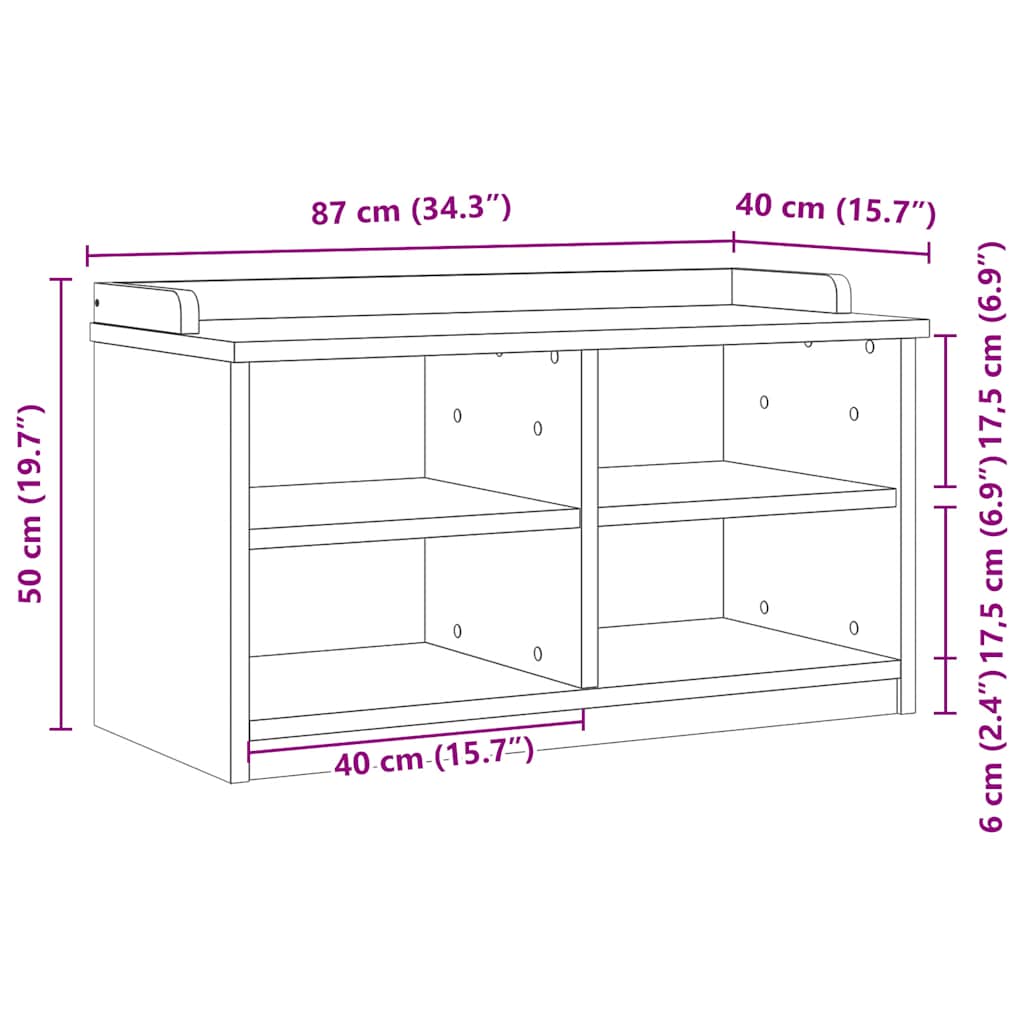 Panca da Corridoio SANDNES Bianca 87x40x50 cm in Legno di Pino