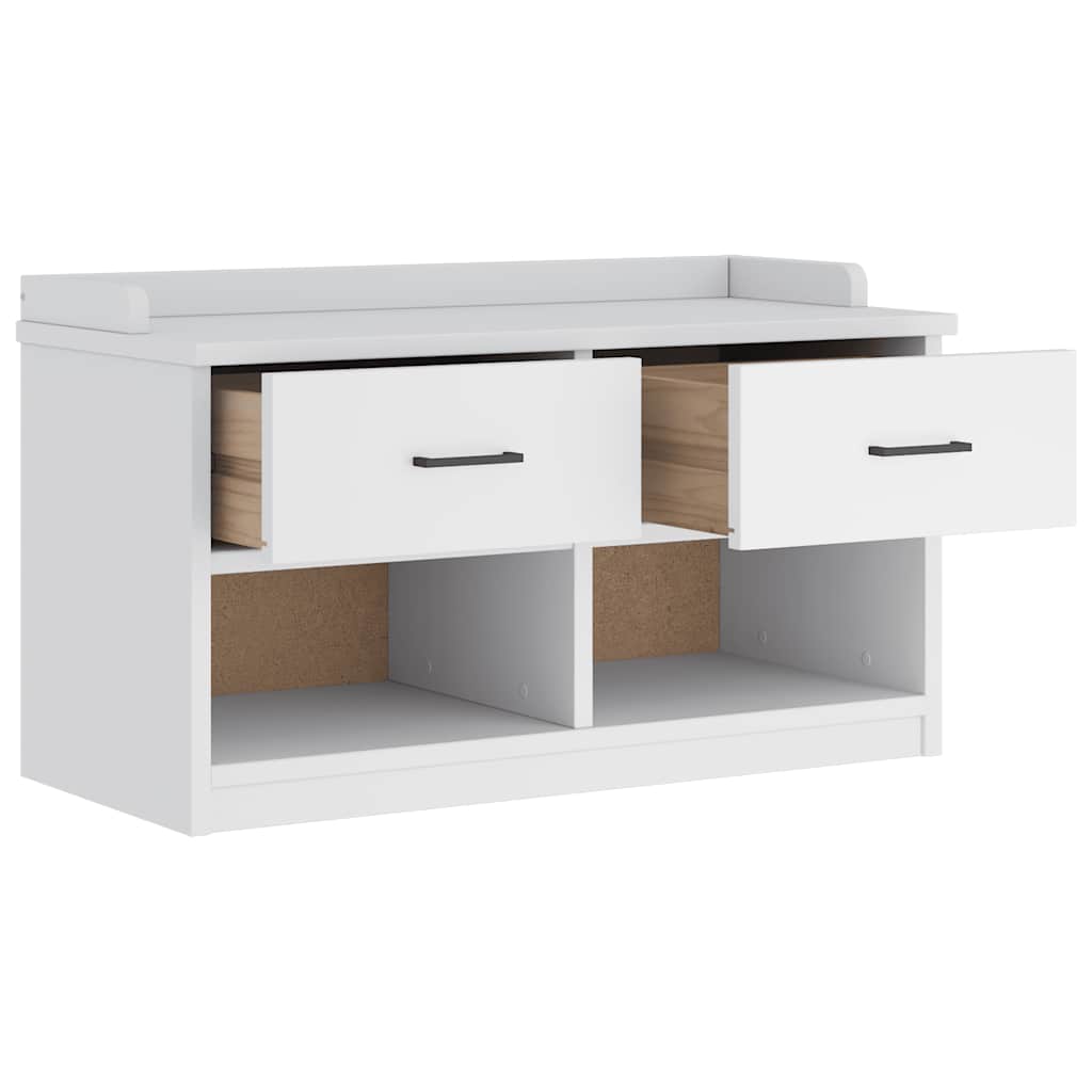 Panca da Corridoio SANDNES Bianca 87x40x50 cm in Legno di Pino