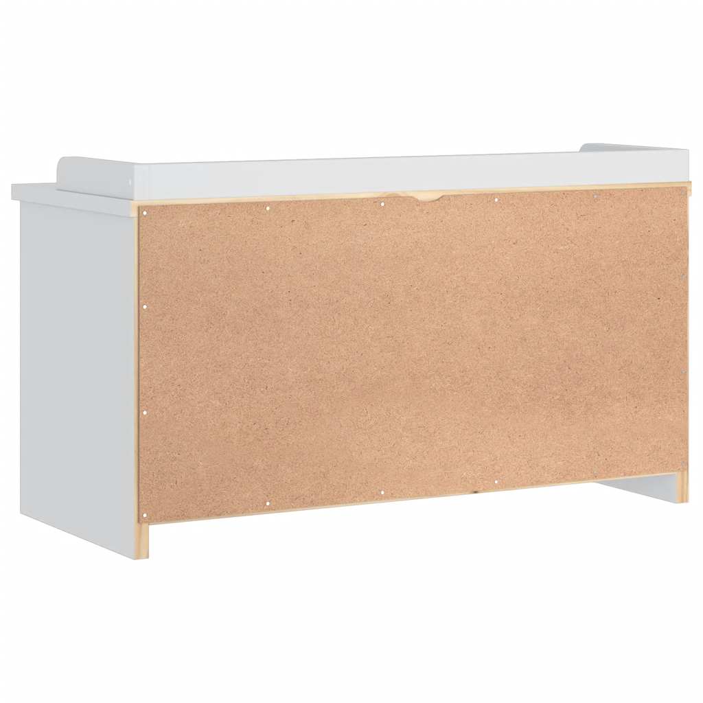 Panca da Corridoio SANDNES Bianca 87x40x50 cm in Legno di Pino