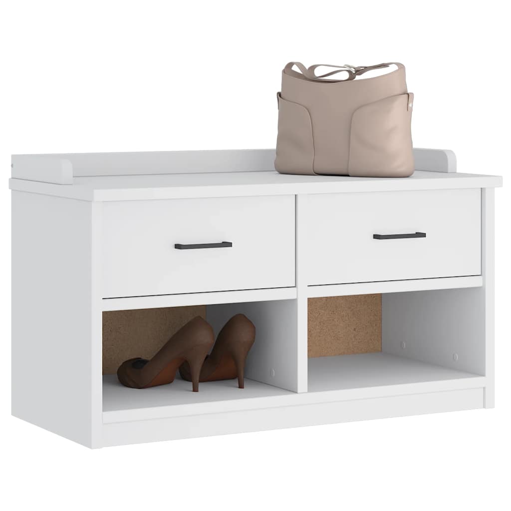 Panca da Corridoio SANDNES Bianca 87x40x50 cm in Legno di Pino