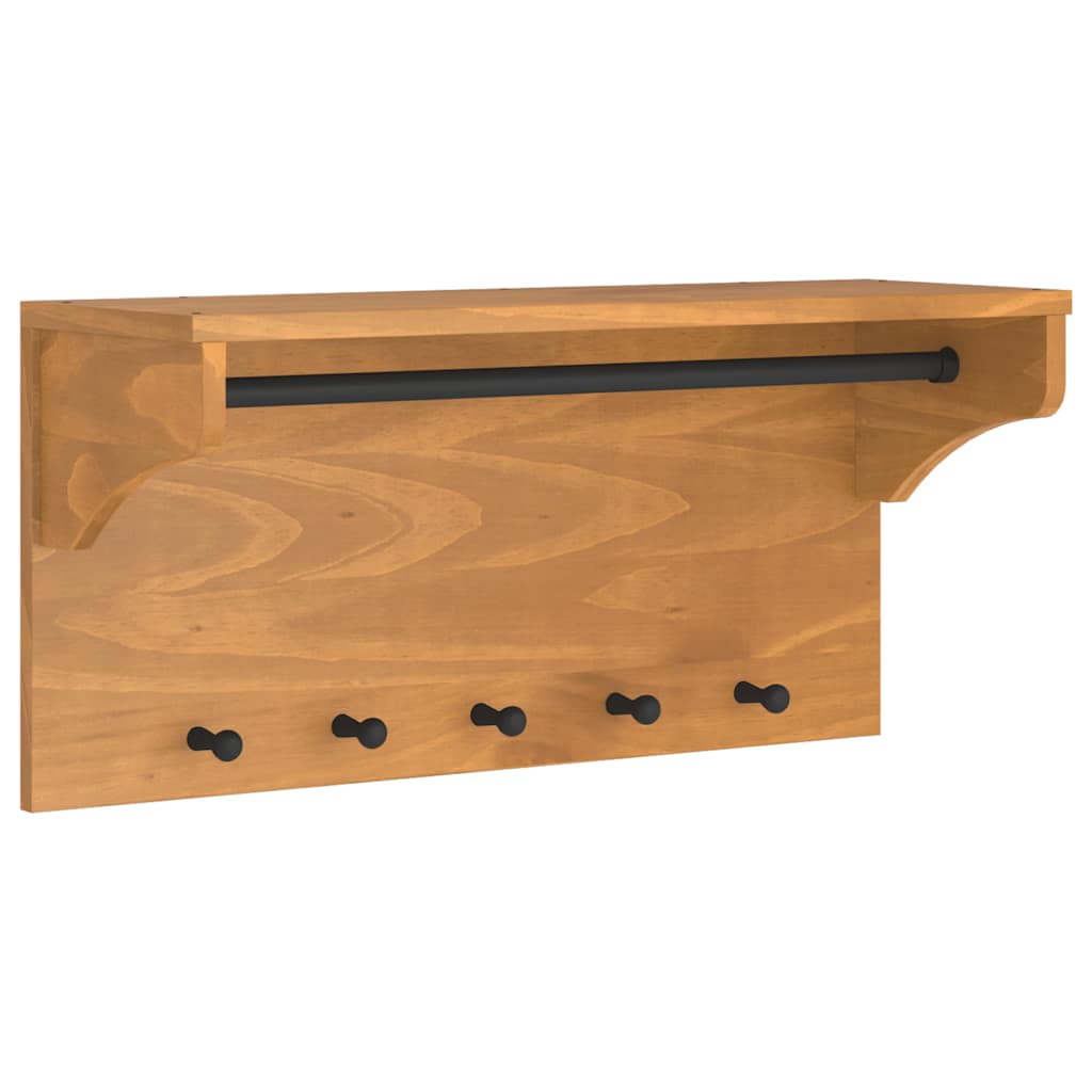 Appendiabiti da Parete SANDNES 87x30x42 cm in Legno di Pino