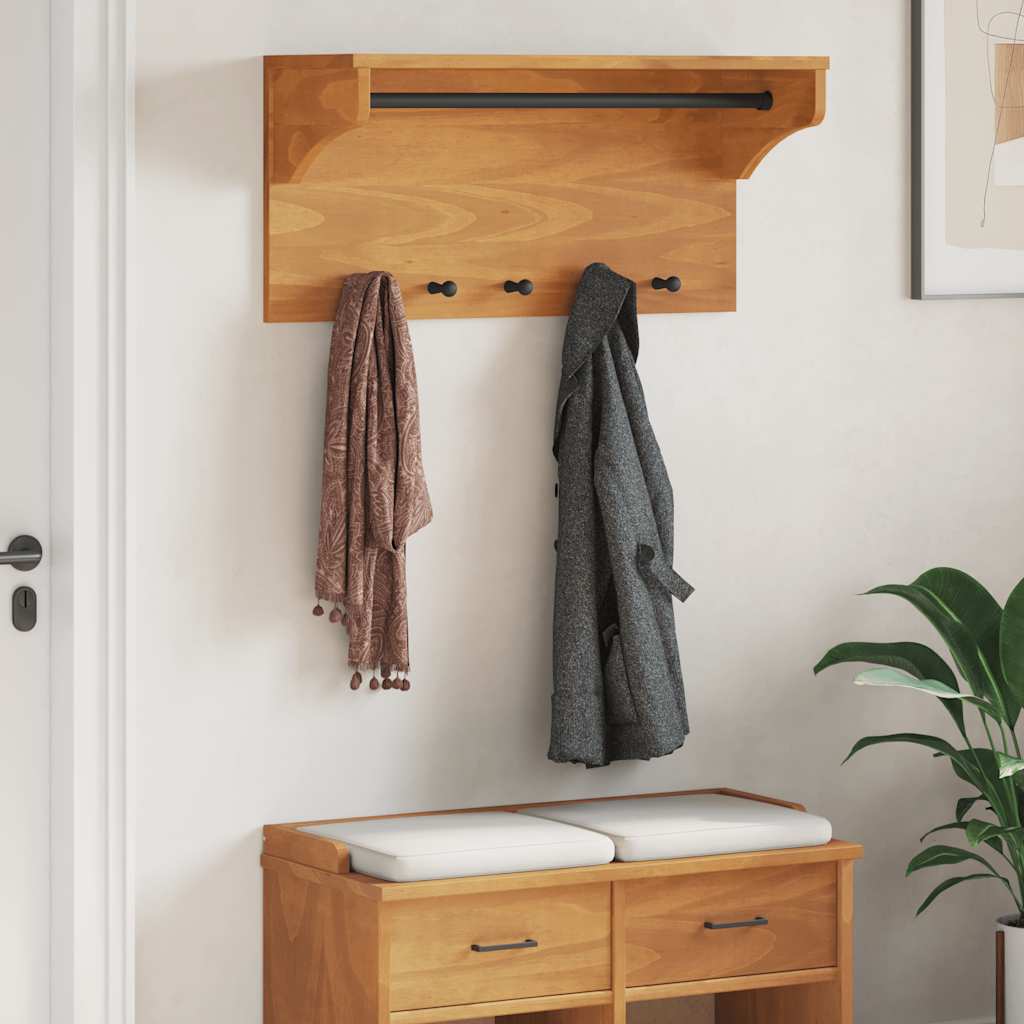 Appendiabiti da Parete SANDNES 87x30x42 cm in Legno di Pino