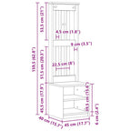 Albero da Ingresso SANDNES 45x40x159,5 cm in Legno di Pino