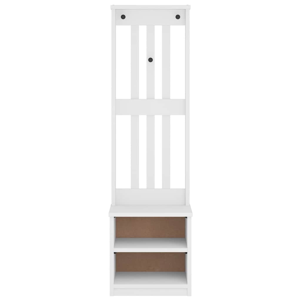 Albero da Ingresso SANDNES Bianco 45x40x159,5 cm Legno di Pino