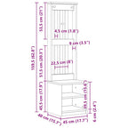 Albero da Ingresso SANDNES Bianco 45x40x159,5 cm Legno di Pino
