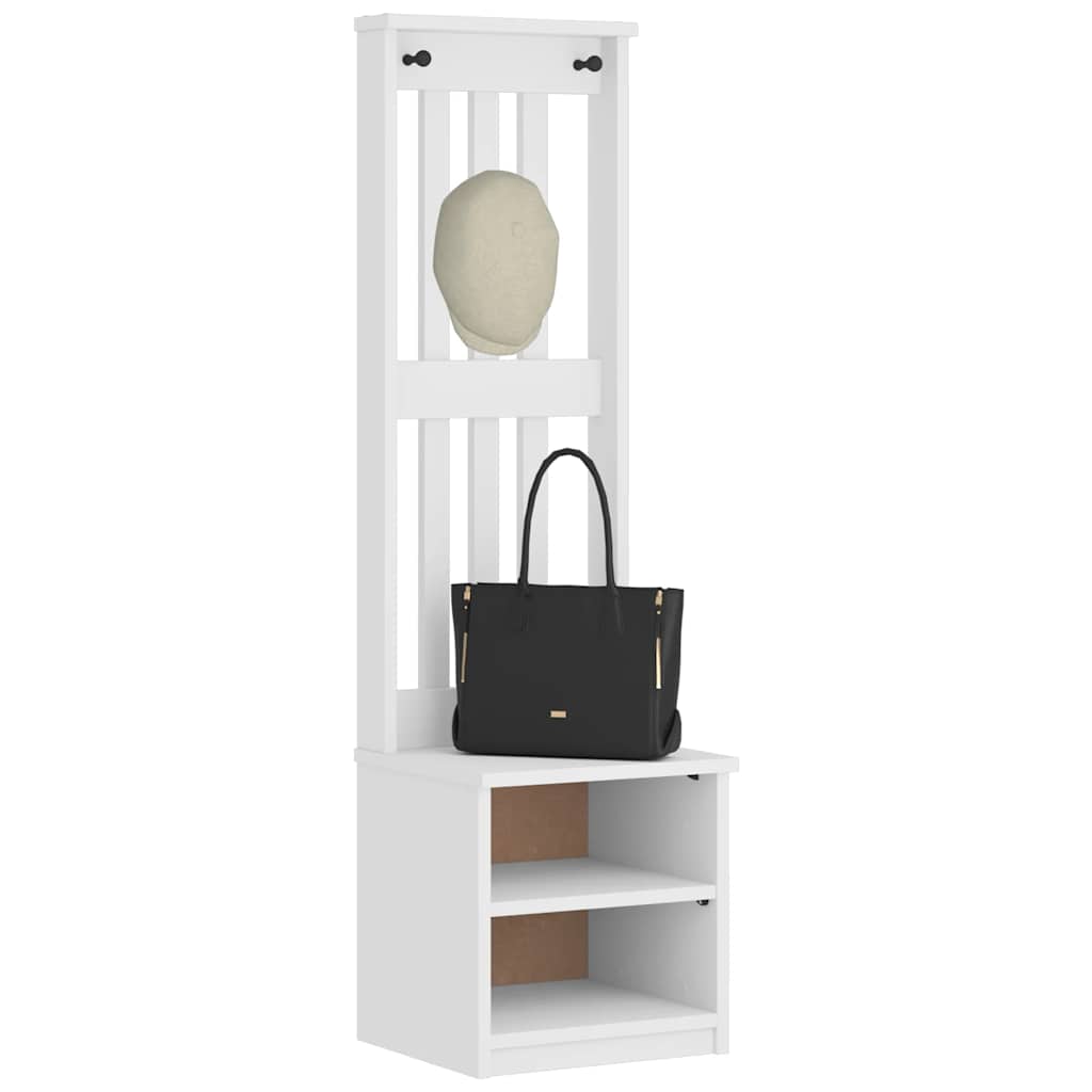 Albero da Ingresso SANDNES Bianco 45x40x159,5 cm Legno di Pino