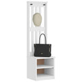 Albero da Ingresso SANDNES Bianco 45x40x159,5 cm Legno di Pino