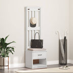 Albero da Ingresso SANDNES Bianco 45x40x159,5 cm Legno di Pino