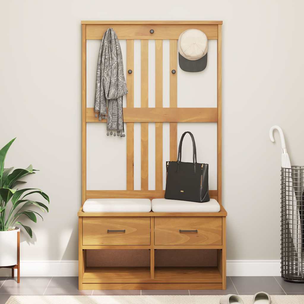 Albero da Ingresso SANDNES 87x40x159,5 cm in Legno di Pino