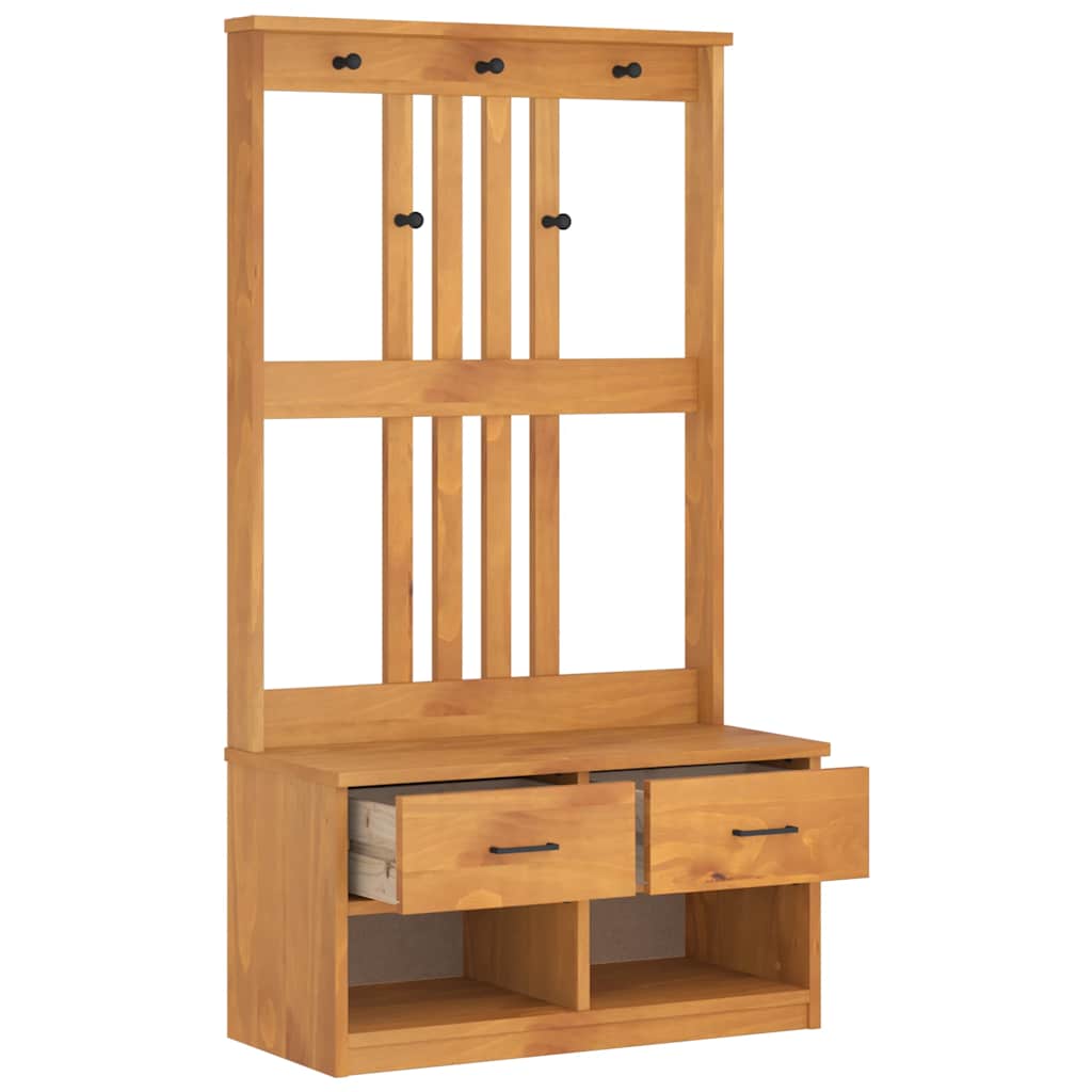 Albero da Ingresso SANDNES 87x40x159,5 cm in Legno di Pino