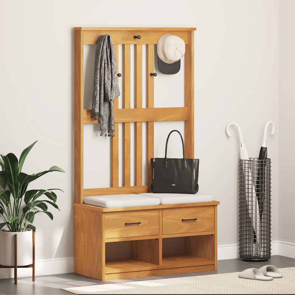 Albero da Ingresso SANDNES 87x40x159,5 cm in Legno di Pino