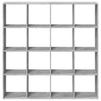 Libreria Grigio Cemento 137,5x29x137,5 cm in Legno Multistrato
