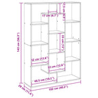 Libreria Grigio Cemento 102x29x143 cm in Legno Multistrato
