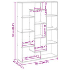 Libreria Grigio Sonoma 102x29x143 cm in Legno Multistrato