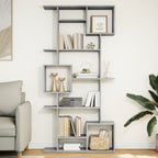 Libreria Grigio Cemento 92x29x188 cm in Legno Multistrato