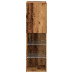 Mobile TV con Luci LED Legno Antico 30,5x30x102 cm