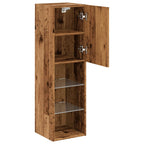 Mobile TV con Luci LED Legno Antico 30,5x30x102 cm