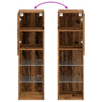 Mobile TV con Luci LED Legno Antico 30,5x30x102 cm