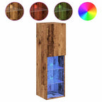 Mobili Porta TV con Luci LED 2 pz Legno Antico 30,5x30x102 cm