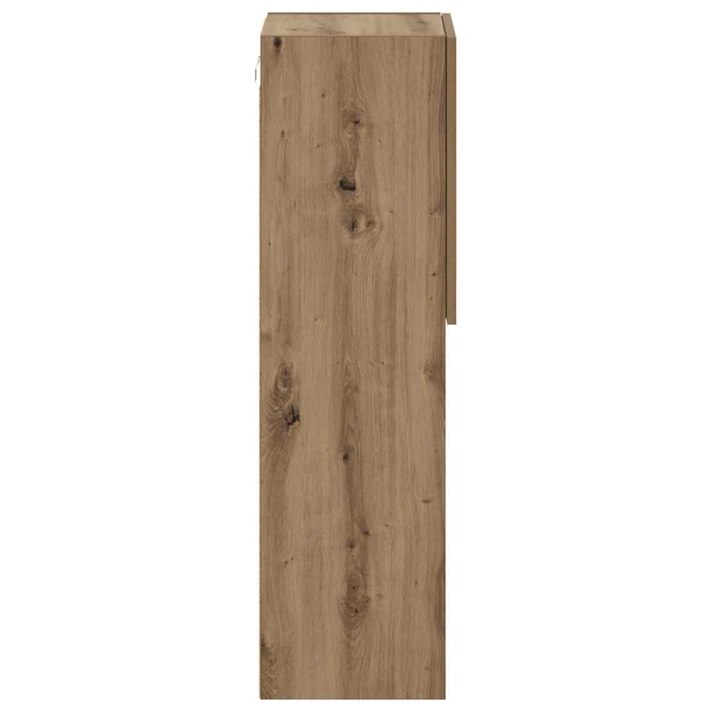 Mobili TV con Luci LED 2 pz Rovere Artigianale 30,5x30x102 cm