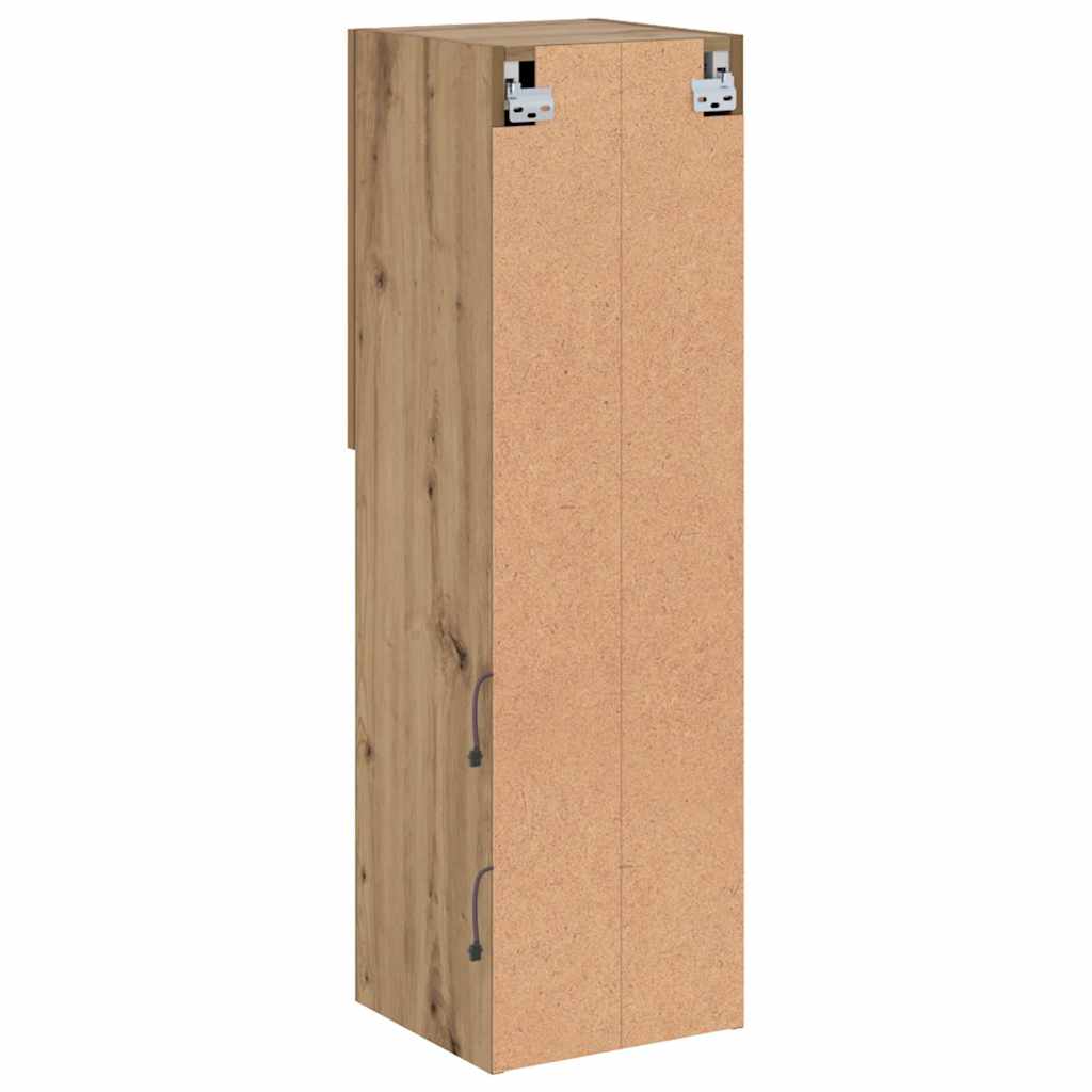 Mobili TV con Luci LED 2 pz Rovere Artigianale 30,5x30x102 cm