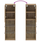 Mobili TV con Luci LED 2 pz Rovere Artigianale 30,5x30x102 cm