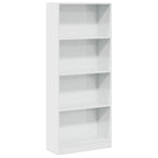 Libreria Bianco Lucido 60x24x143 cm in Legno Multistrato
