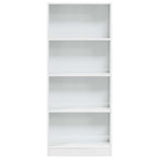 Libreria Bianco Lucido 60x24x143 cm in Legno Multistrato