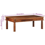 Tavolino da Salotto 110x60x40 cm in Legno Massello di Acacia