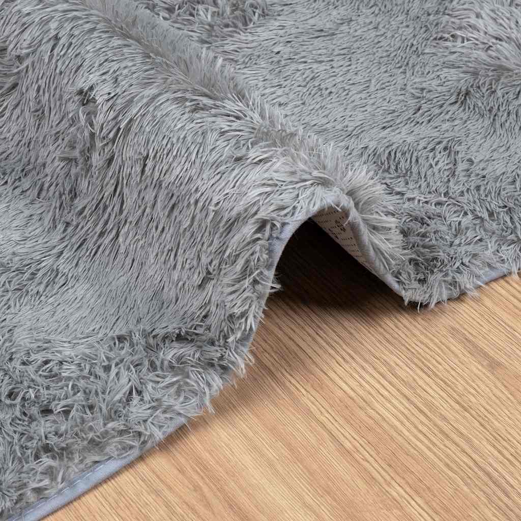 Tappeto Shaggy a Pelo Lungo NAVARRA Grigio Chiaro 60x100 cm