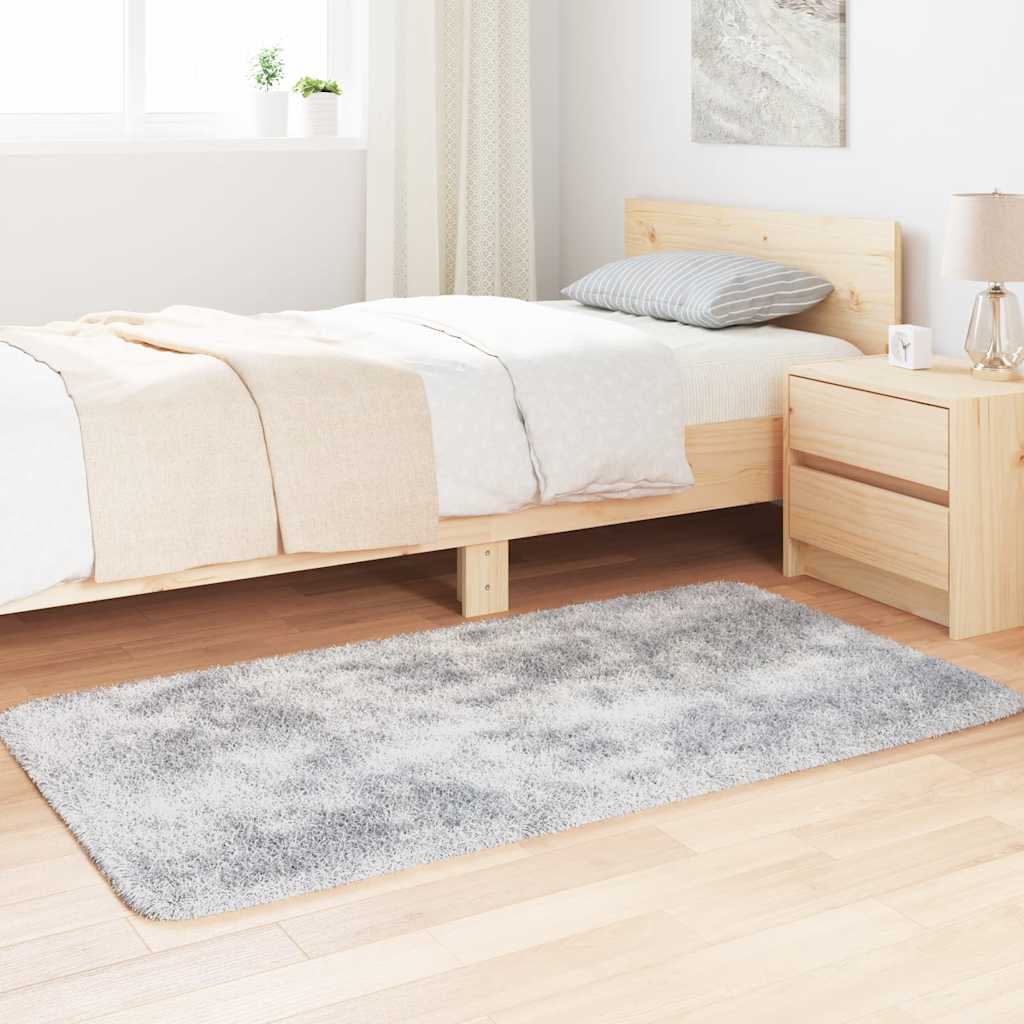 Tappeto Shaggy a Pelo Lungo NAVARRA Grigio Argento 80x150 cm