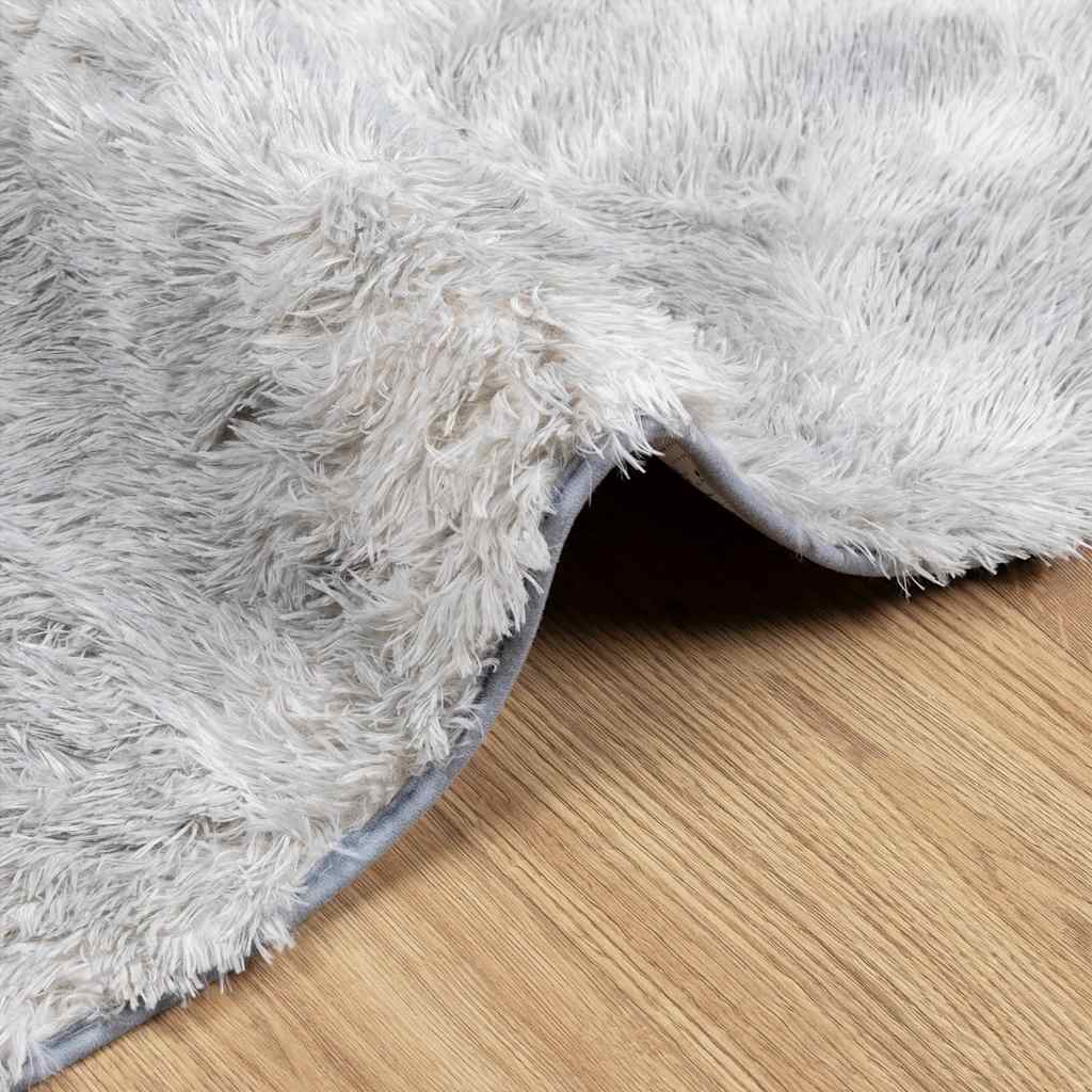 Tappeto Shaggy a Pelo Lungo NAVARRA Grigio Argento 80x150 cm