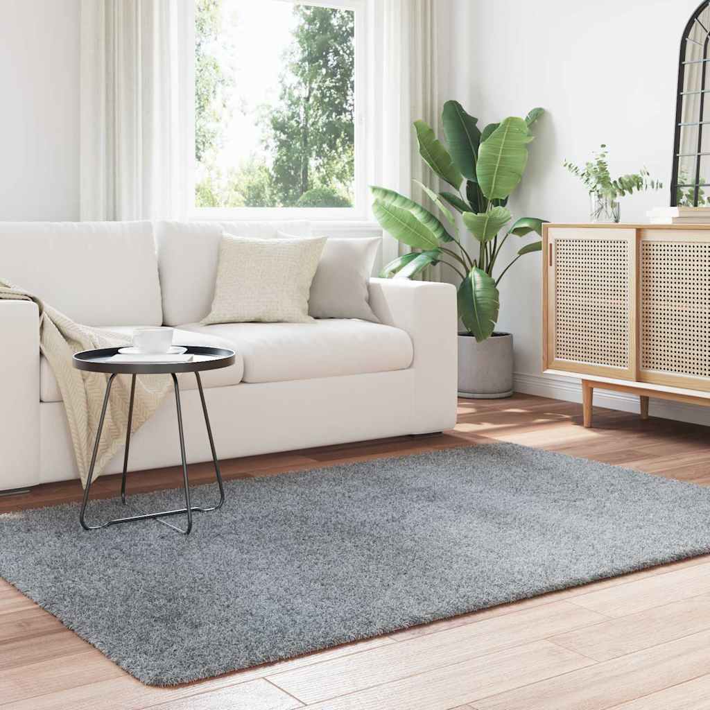 Tappeto Shaggy a Pelo Lungo NAVARRA Grigio Chiaro 130x200 cm