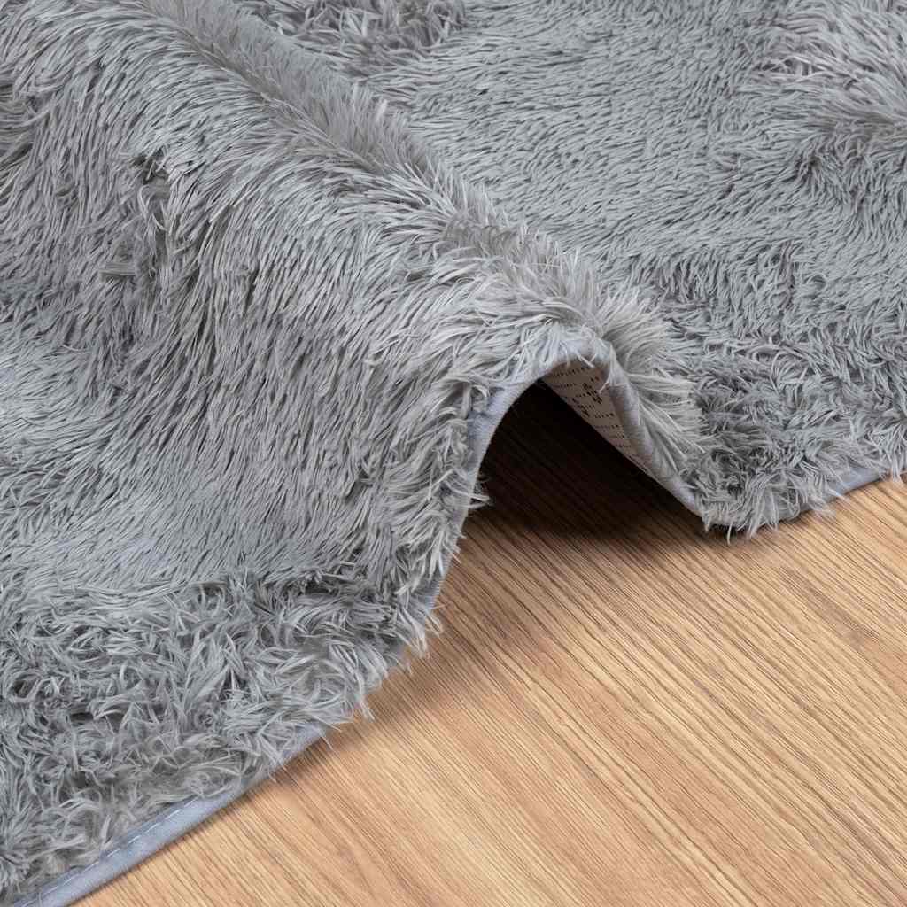 Tappeto Shaggy a Pelo Lungo NAVARRA Grigio Chiaro 130x200 cm