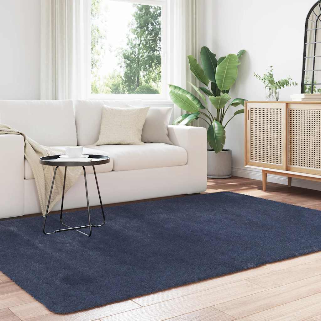 Tappeto Shaggy a Pelo Lungo NAVARRA Blu Marino 160x230 cm