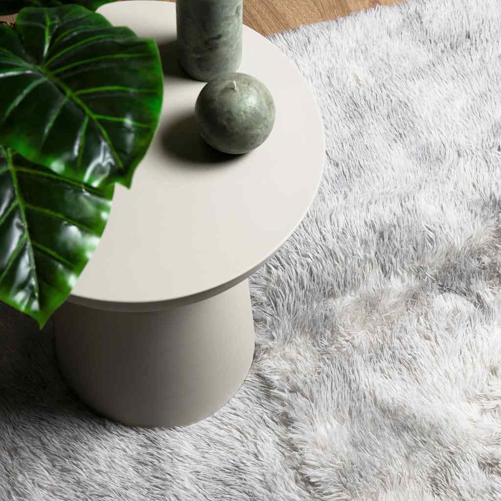 Tappeto Shaggy a Pelo Lungo NAVARRA Grigio Argento 120x120cm