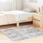 Tappeto Shaggy a Pelo Lungo NAVARRA Grigio Argento 120x120cm