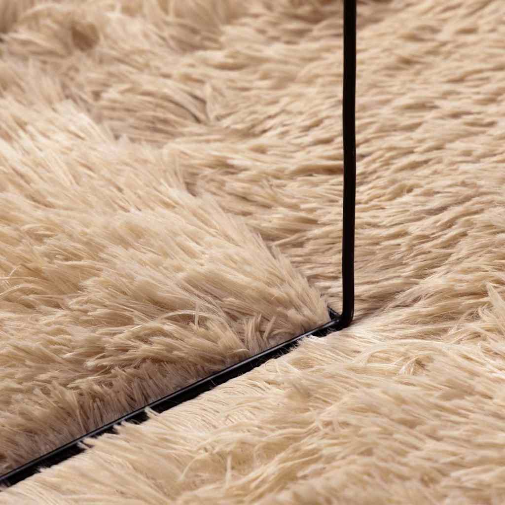 Tappeto Shaggy a Pelo Lungo NAVARRA Beige 160x160 cm poliestere