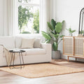 Tappeto Shaggy a Pelo Lungo NAVARRA Beige 160x160 cm poliestere