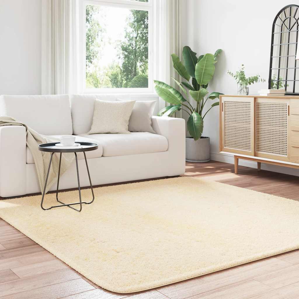 Tappeto Shaggy a Pelo Lungo NAVARRA Crema 200x200 cm poliestere