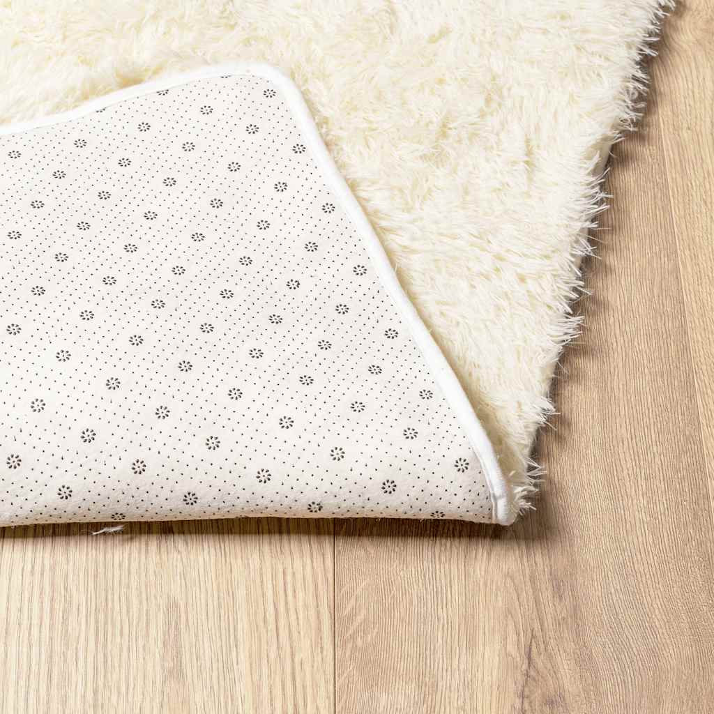 Tappeto Shaggy a Pelo Lungo NAVARRA Crema 200x200 cm poliestere