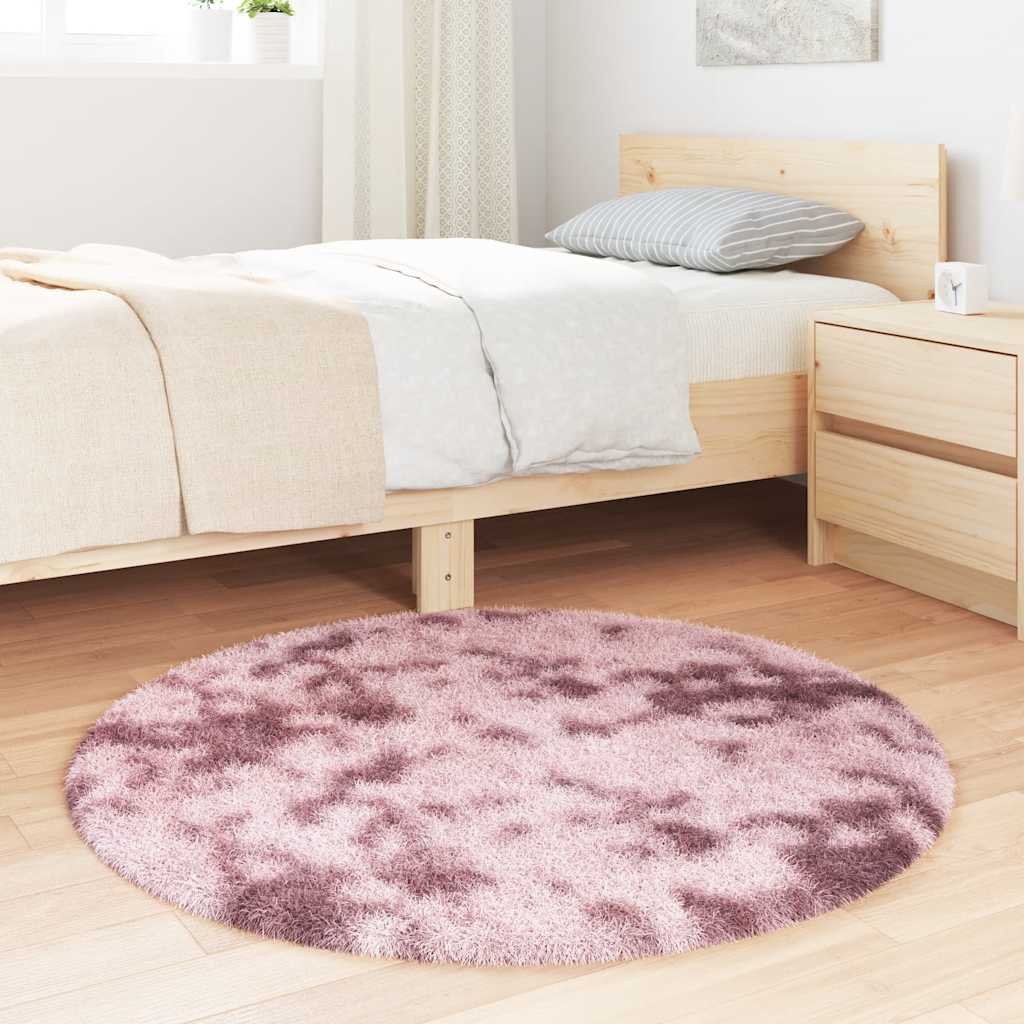 Tappeto Shaggy a Pelo Lungo NAVARRA Rosa Antico 100x100cm