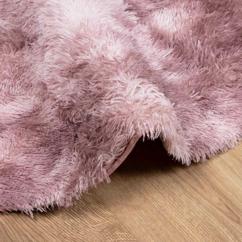 Tappeto Shaggy a Pelo Lungo NAVARRA Rosa Antico 100x100cm