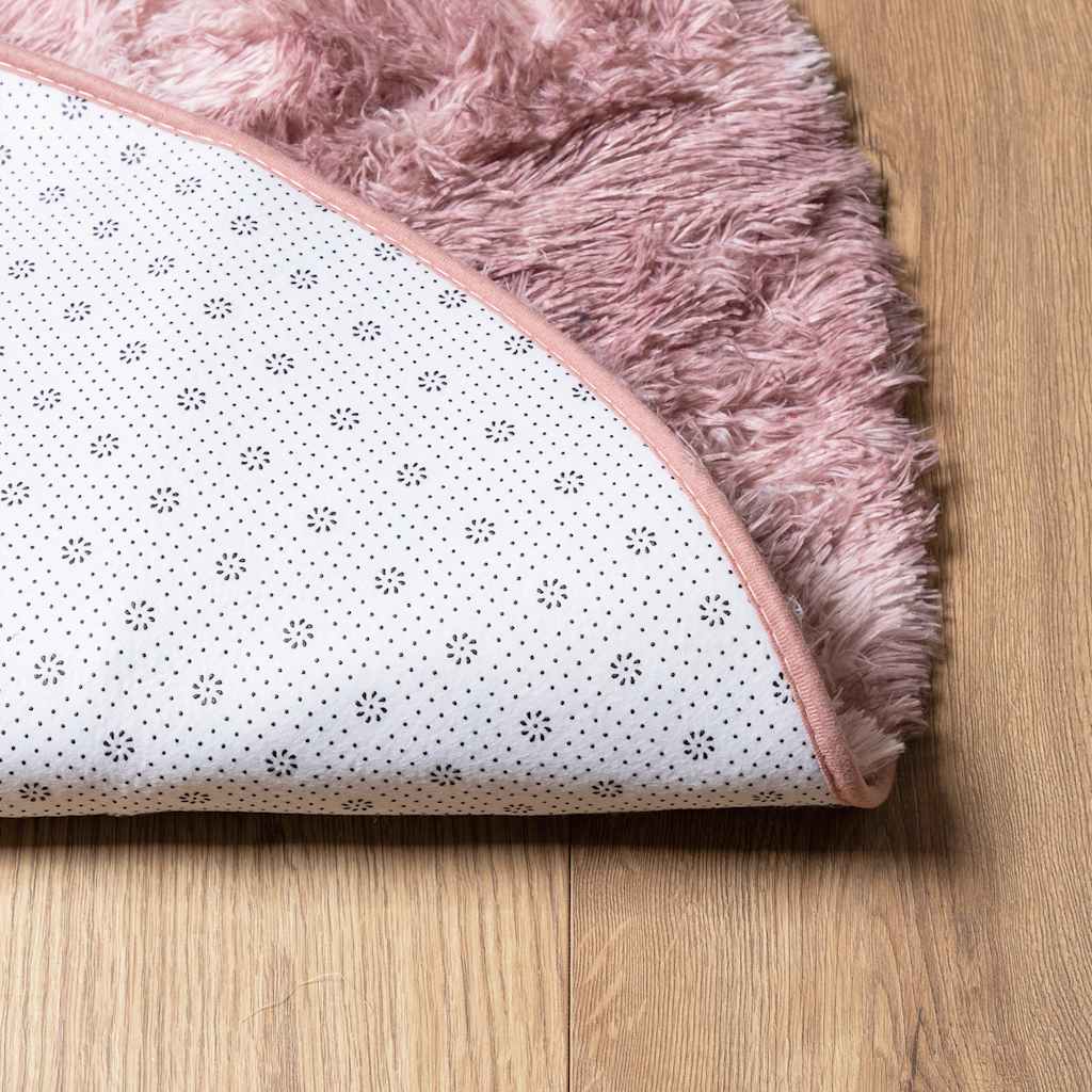 Tappeto Shaggy a Pelo Lungo NAVARRA Rosa Antico 100x100cm