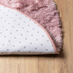 Tappeto Shaggy a Pelo Lungo NAVARRA Rosa Antico 100x100cm