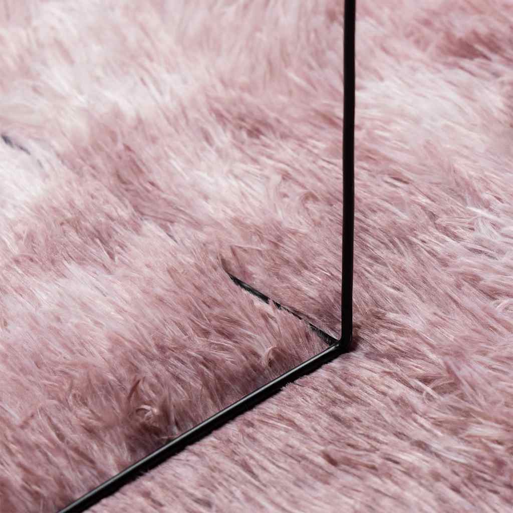 Tappeto Shaggy a Pelo Lungo NAVARRA Rosa Antico 100x100cm