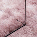 Tappeto Shaggy a Pelo Lungo NAVARRA Rosa Antico 100x100cm