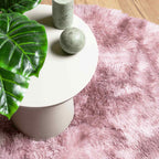Tappeto Shaggy a Pelo Lungo NAVARRA Rosa Antico 100x100cm